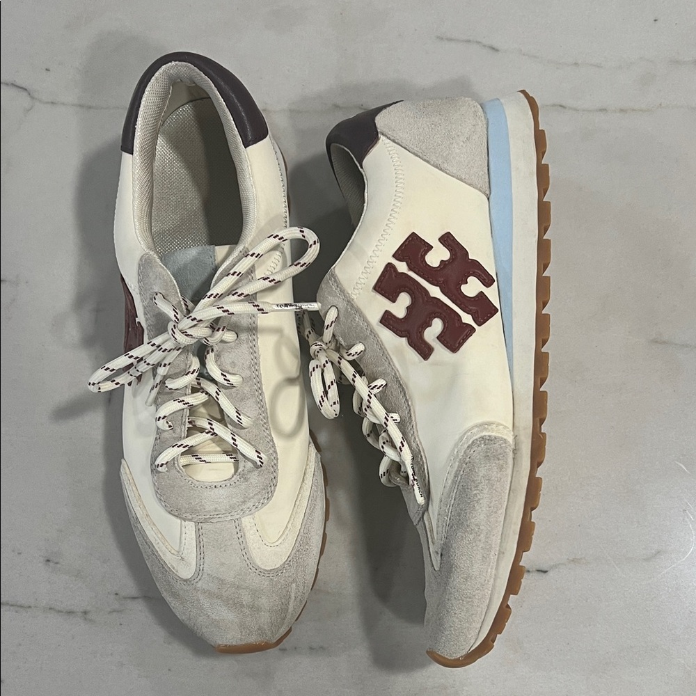 Tory Burch Cream and Gray Women's Sneakers - Picture 2 of 6